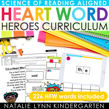 Preview of Heart Word Heroes Science of Reading Heart Words Digital Slides Worksheets