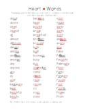 Heart Word List, Alphabetical
