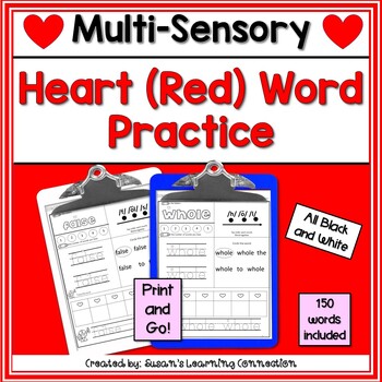 Preview of Red Word Practice - Science of Reading - Multi-Sensory - Orton Gillingham