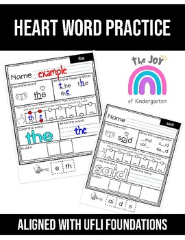 Preview of Heart Word Practice~Science of Reading~UFLI Foundations