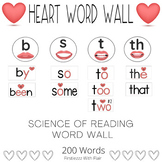 Heart Word Wall-  Science Of Reading (200 Words) SIGHT WORDS