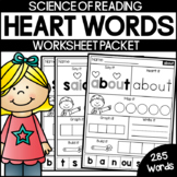 Heart Word Worksheets - Science of Reading (High Frequency Words)