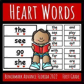 Preview of Heart Words Benchmark Advance Florida 2022 FIRST GRADE Word Mapping