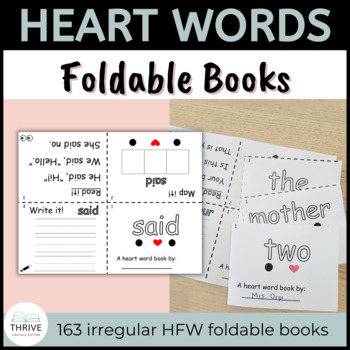 Preview of Heart Words Foldable Books - Irregular High Frequency Words