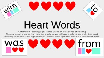 Preview of Heart Words Fry's First 20 Sight Words Using the Science of Reading