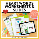 Heart Words & High Frequency Words Mapping Worksheets and 