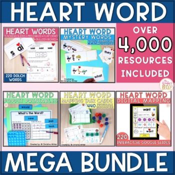 Preview of Heart Words - Word Mapping MEGA BUNDLE – Teaching high frequency (sight words)