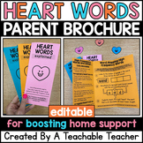 Heart Words Parent Letter Brochure for Kindergarten Scienc
