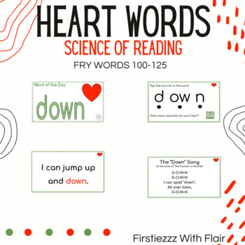 Preview of Heart Words | Science of Reading | Digital Flash Card Review | Fry Words 100-125