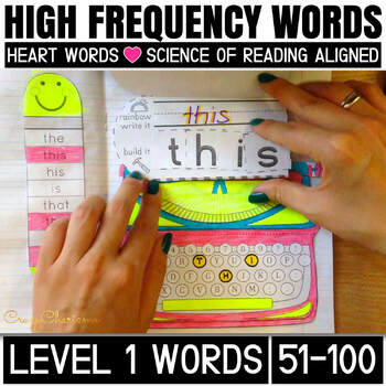 Preview of Sight Words Practice Heart Words Science of Reading Edmark 51-100