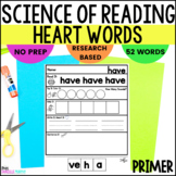 Heart Words Kindergarten, Science of Reading Small Group A