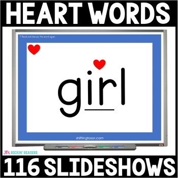 Preview of Heart Word Mapping and Practice - Heart Words Slideshows - Flashcards