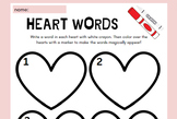 Heart Words - Valentine's Themed Writing Center