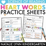 Heart Words Worksheets Science of Reading High Frequency W