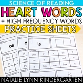 Heart Words and High Frequency Word Worksheets Science of Reading