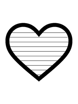 Heart Writing Paper Heart Template With Lines Heart Paper Heart ...