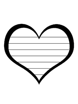 Preview of Heart Writing Paper Heart Template With Lines Heart Paper Valentines Day Paper
