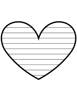 Heart Writing Paper Template with Lines - Valentine Writing Pages by ...