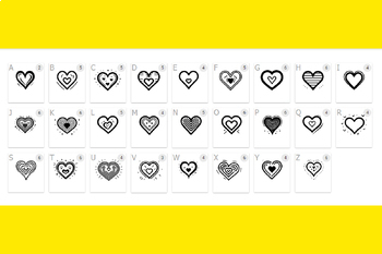 Love Dingbat Font, Hearts and Love symbols