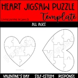Heart jigsaw puzzle template