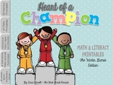 Winter Sports Math & Literacy Printables ~ Heart of a Champion