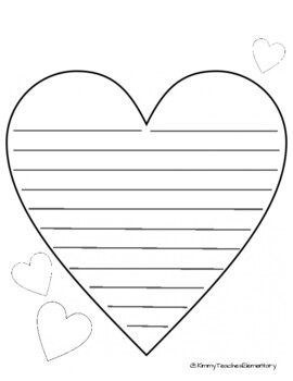 Heart-shaped Writing Template by Kimmy Teaches Elementary | TpT