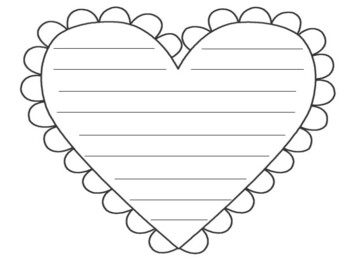 Heart-shaped handwriting paper by Teaching Terakoya | TPT