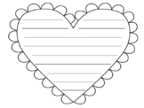 Heart-shaped handwriting paper