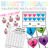 Kindergarten Valentine Math Centers and Worksheets