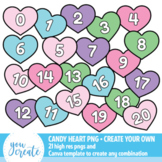 Heart with Numbers Clip Art PNG and Canva Templates to cre