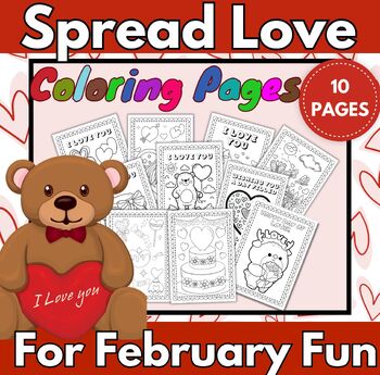 Preview of Heartfelt Sentiments Coloring Pages for February Fun | Coloring Sheets