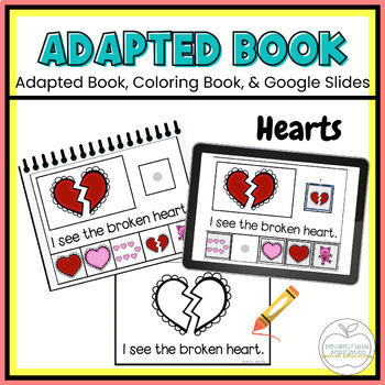 Preview of Hearts Adapted Book (Print and Digital) Special Education, Valentine