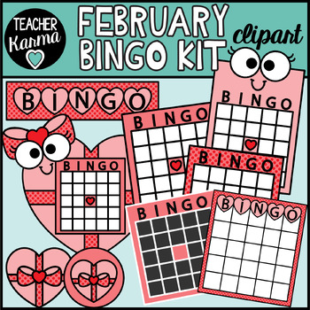 Preview of Hearts BINGO Templates Kit for February & Valentine's Day BINGO Games