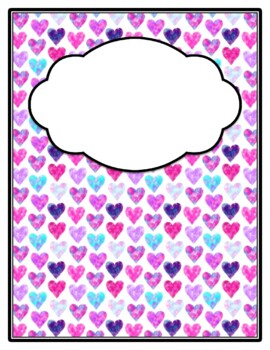 Hearts Binder Cover and Spines, Back to School, Classroom Management