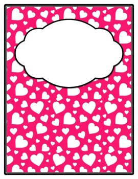 Hearts Binder Cover and Spines, Back to School, Classroom Management