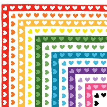 Preview of Clip Art Rainbow Heart Borders - Valentine's Day Clipart Frames