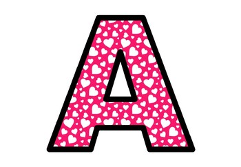 Preview of Hearts Bulletin Board Letters, Classroom Décor, Alphabet and Number Posters