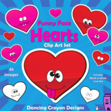 Hearts Clip Art: Funny Face Hearts