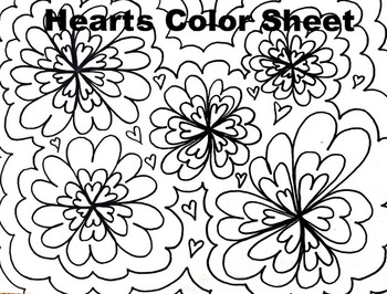 Preview of Hearts Flower Color Sheet