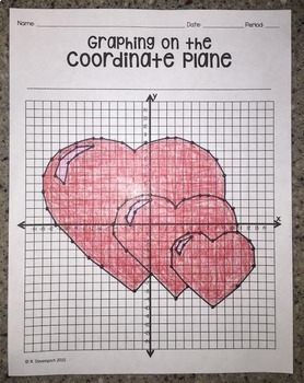 Preview of Hearts Valentines Day Graphing Activity (Coordinate Plane Mystery Picture)