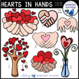 Valentine Clip Art Hearts In Hands | Images Color Black White