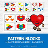 Hearts Patterns Blocks Task Cards + Data Sheets