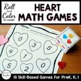 Hearts Roll and Color Math Activities