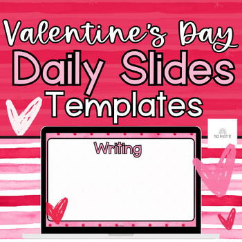 Preview of Hearts & Stripes | February Daily Google Slides Templates