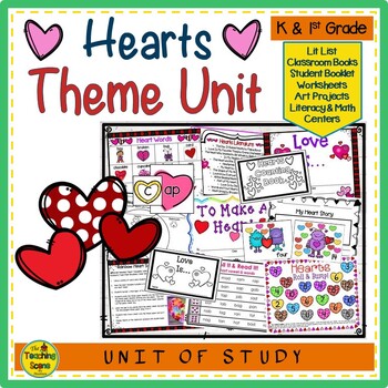 Preview of Hearts Unit:  Literacy & Math Centers & Activities