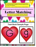 Autism Heart Upper and Lowercase Letter Match Activity Book