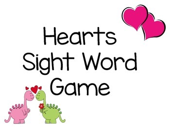 Preview of Hearts (Valentine Themed) Sight Word Game with number and color words