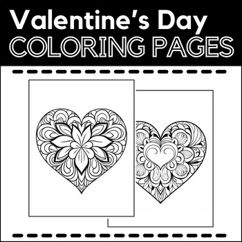 Preview of Doodle Hearts - Valentine's Day Coloring Pages for Deep Focus and Relaxation