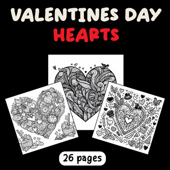 Preview of Hearts Valentine's Day coloring pages