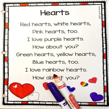 Preview of Hearts - Valentines Day Poem for Kids